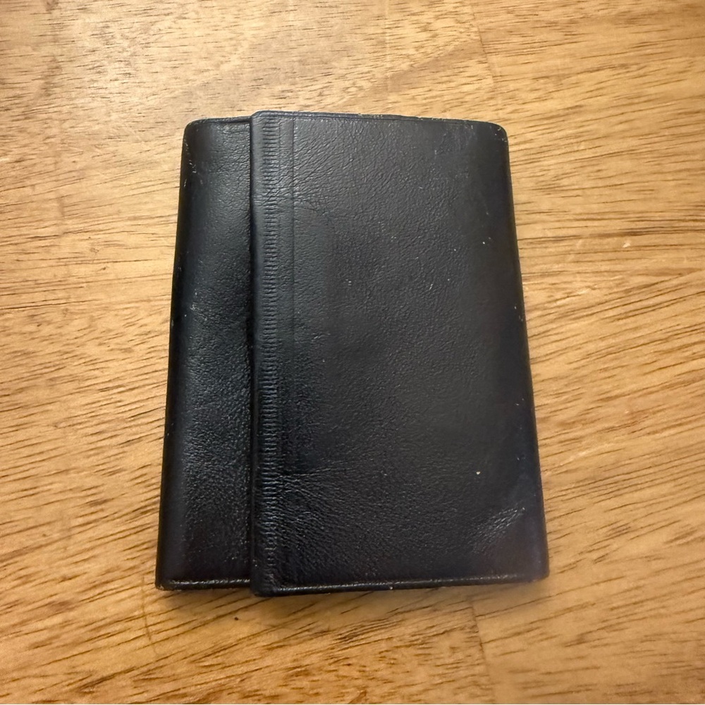 Vintage AMITY Black Leather Trifold Key Wallet